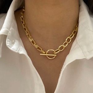 New 18k Chunky Gold Chain Necklace 